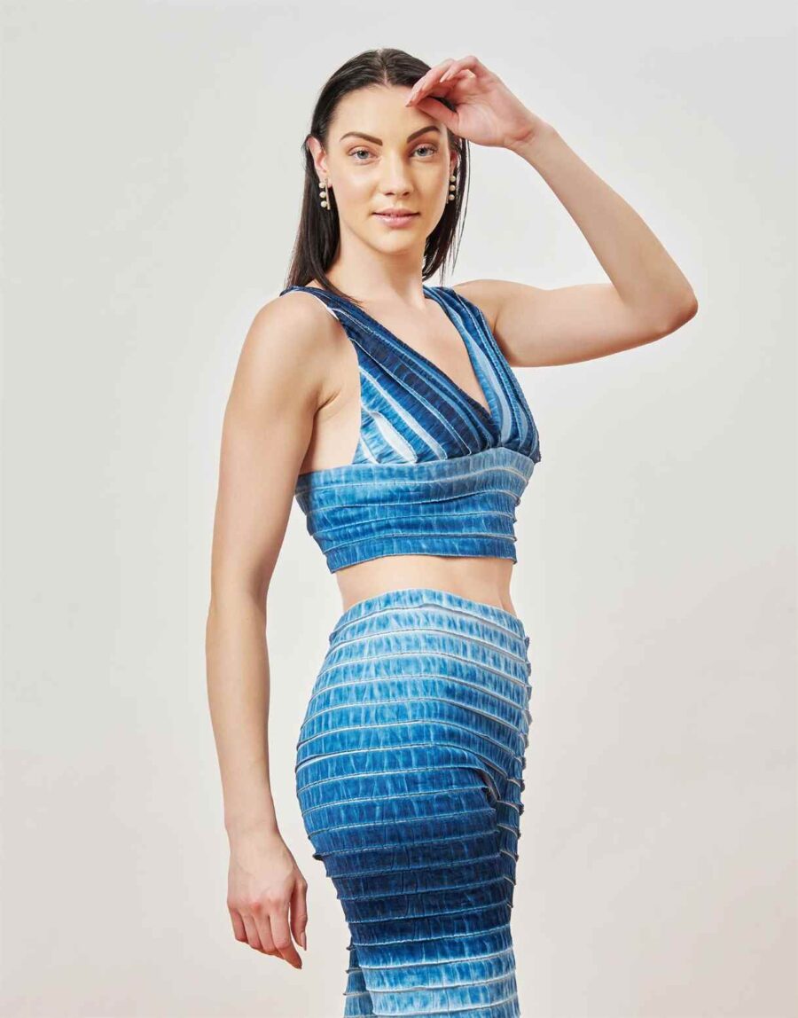 Ombre Blue Crop TOP - Image 4