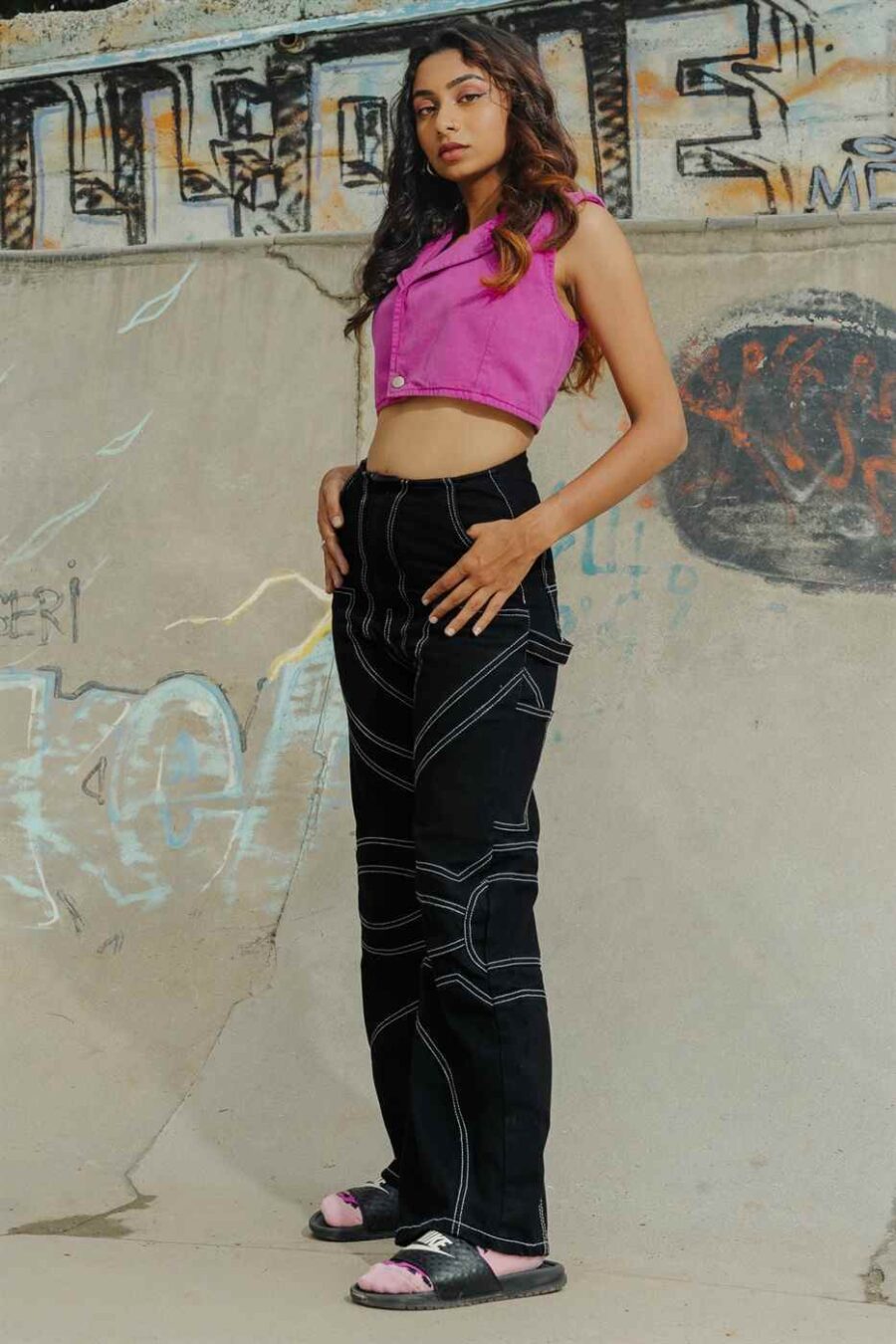 Illusio Black Wide Pants - Image 2