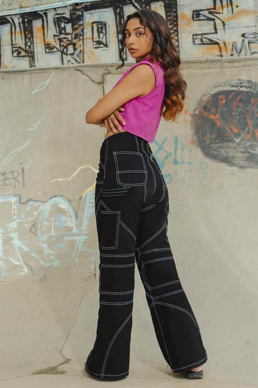 Illusio Black Wide Pants - Image 4