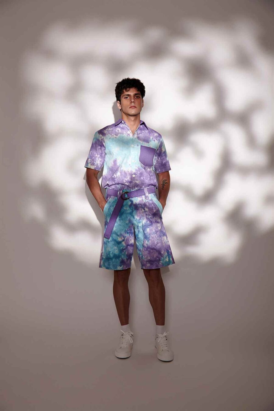 Tie & Dye Twill Shirt and Shorts Set